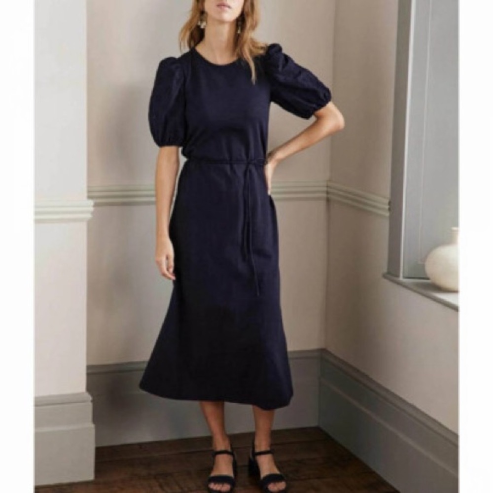 Boden Broderie Mix Jersey Midi Dress Size 14